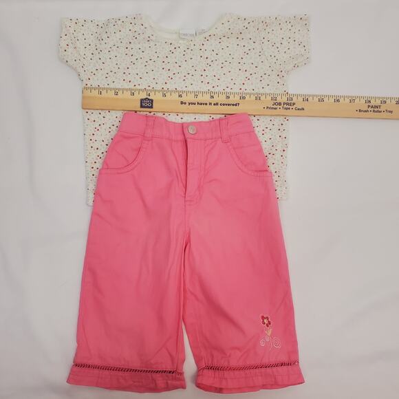 Y2k Vintage Cherokee by Target 2t Girls Floral Top Pink Pants Set Outfit DEFECTS - Picture 4 of 9